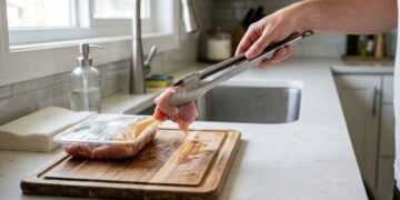 Lavar frango cru aumenta o risco de contaminação na cozinha