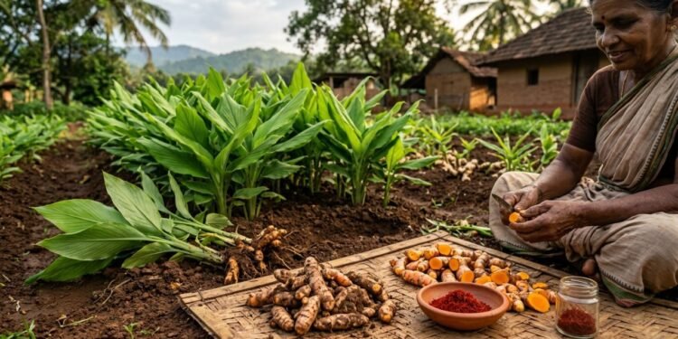 O cultivo de cúrcuma (Curcuma longa) pode gerar valor tanto com a venda dos rizomas frescos quanto com o processamento em especiaria, desde que colheita, secagem e armazenamento sejam bem controlados