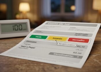 A cor muda conforme as condições e os custos para produzir energia no sistema elétrico