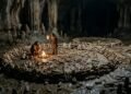 A obra ficou escondida em uma área da caverna onde não havia luz natural