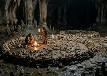 A obra ficou escondida em uma área da caverna onde não havia luz natural