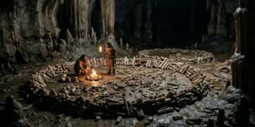 A obra ficou escondida em uma área da caverna onde não havia luz natural