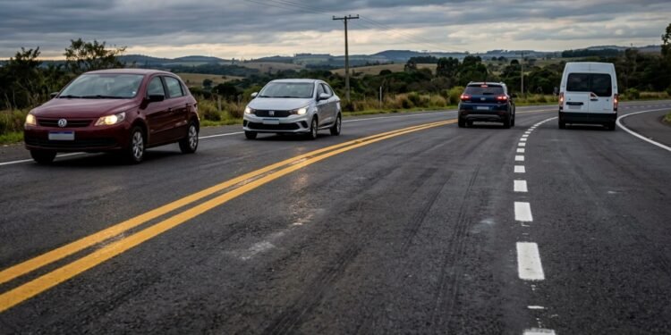 A cor e o formato da linha passam informações diferentes ao motorista
