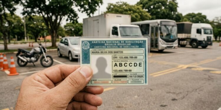 Cada letra determina quais tipos de veículo o motorista pode conduzir