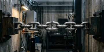 A metáfora mostra como uma única parte vulnerável pode comprometer todo o conjunto