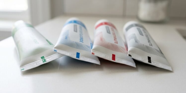 As cores não funcionam como um código para informar quais ingredientes existem dentro do tubo