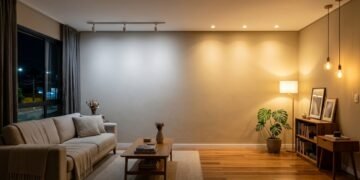 A mesma parede pode ganhar outra aparência quando a iluminação do ambiente muda