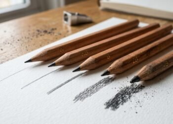 As letras revelam diferenças de dureza e uso que não aparecem no corpo de madeira