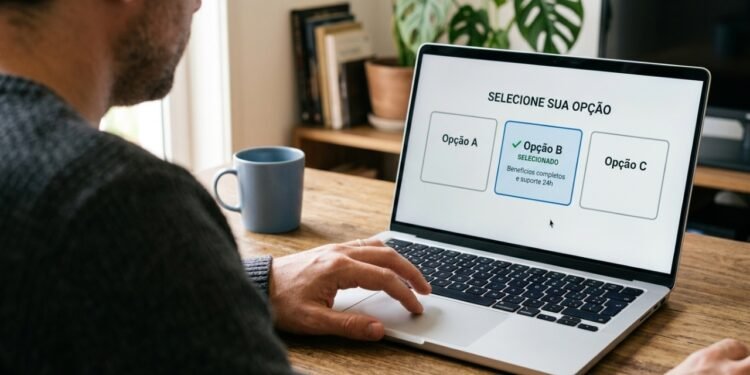 O simples fato de uma alternativa já vir marcada pode influenciar a decisão final