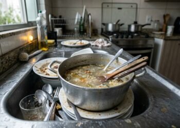Um hábito comum depois do jantar pode deixar a cozinha bem menos agradável pela manhã