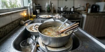 Um hábito comum depois do jantar pode deixar a cozinha bem menos agradável pela manhã