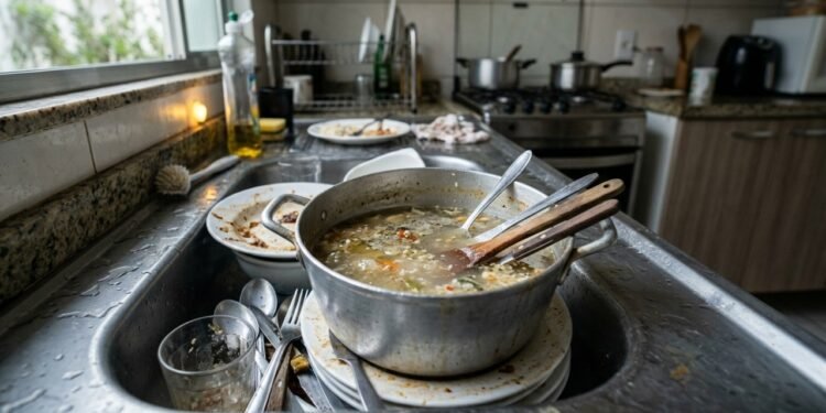 Um hábito comum depois do jantar pode deixar a cozinha bem menos agradável pela manhã