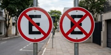 A quantidade de faixas vermelhas muda a restrição indicada ao motorista