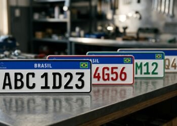 A cor dos caracteres funciona como uma forma rápida de identificar a categoria do veículo