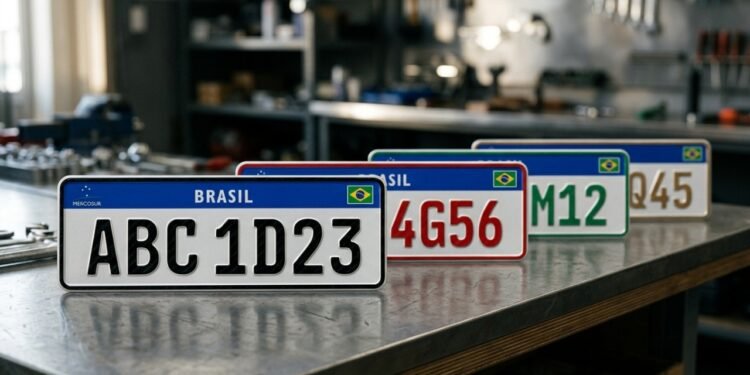 A cor dos caracteres funciona como uma forma rápida de identificar a categoria do veículo