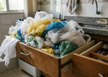 O acúmulo começa pequeno e pode acabar tomando um espaço inteiro da cozinha