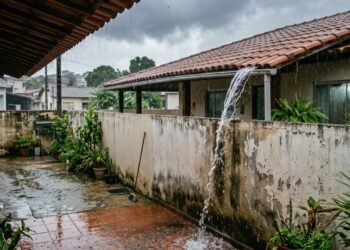 O caminho da chuva muda quando a construção concentra água sobre o terreno vizinho