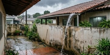 O caminho da chuva muda quando a construção concentra água sobre o terreno vizinho