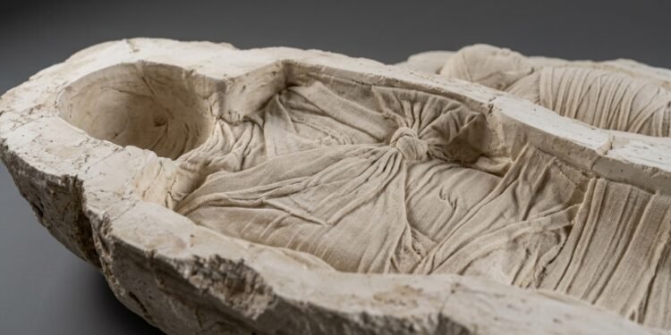 O gesso endurecido registrou detalhes que os próprios tecidos não conseguiriam preservar por tantos séculos