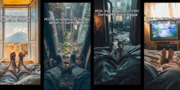 Com ajuda da IA, tiktoker ilustra como era a vida em diversas épocas