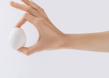 Pessoa segurando um ovo de galinha