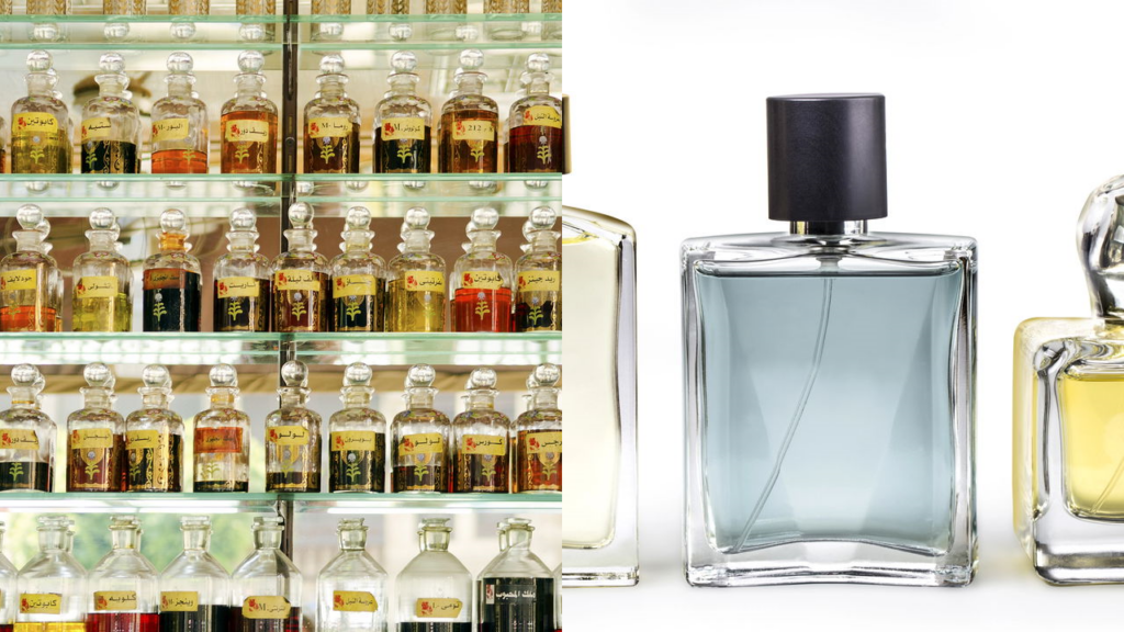 Frascos de perfume vazios