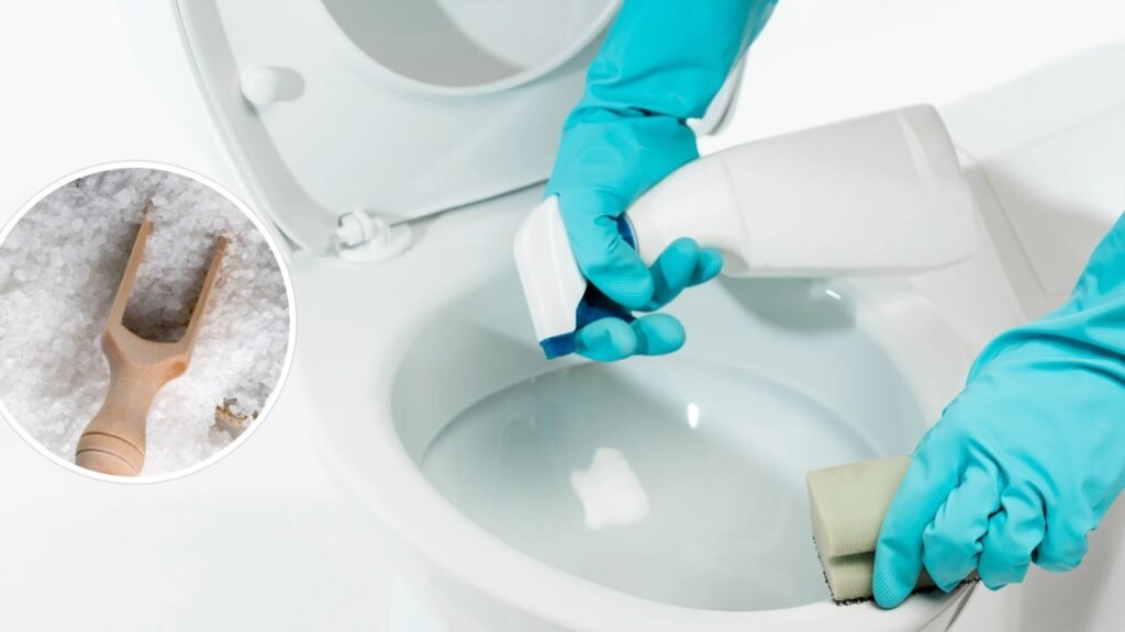 O truque com sal que mantém seu vaso sanitário limpo e sem mau cheiro