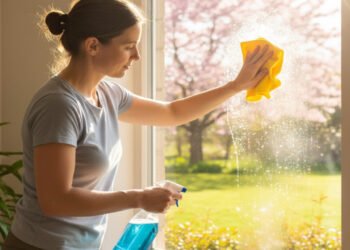 Uma colher de chá e as janelas brilharão como diamantes na primavera