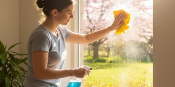 Uma colher de chá e as janelas brilharão como diamantes na primavera