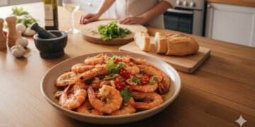 Receita de camarão ao alho deliciosa com apenas 6 ingredientes