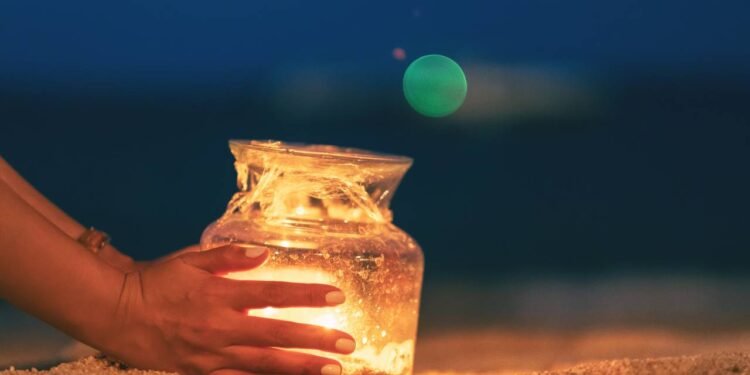 Luminária artesanal com toque vintage usando LED e pote de geleia