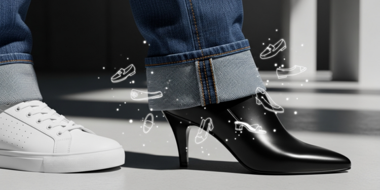 6 sapatos que combinam perfeitamente com jeans dobrado