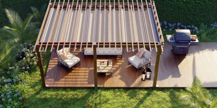 Pergolado de madeira e sua bela estética - Créditos: depositphotos.com / karelnoppe