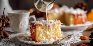 Este bolo de liquidificador não leva fermento e fica cremoso por dentro