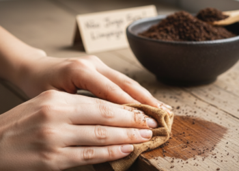 Se você tem borra de café em casa, não jogue fora, use para limpar os móveis