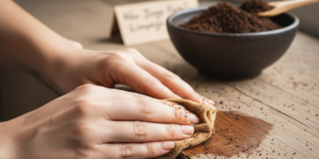 Se você tem borra de café em casa, não jogue fora, use para limpar os móveis