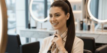 Usei meu cabelo repartido ao meio a vida toda e mudei o penteado para a primavera e foi isso que aconteceu