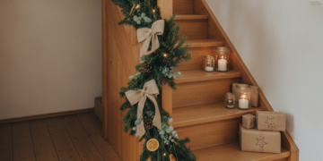 Diga adeus às escadas sem graça neste Natal, tendências para decorá-las e torná-las mais elegante