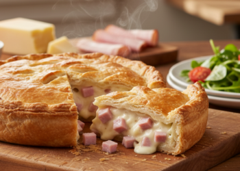 A torta de presunto e queijo que faço quando chega visita de última hora e não quero complicar