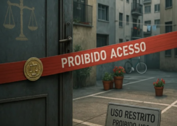 Dois moradores abriram uma porta para o pátio do prédio sem permissão e colocaram sua máquina de lavar roupa e vasos de plantas: a justiça interveio