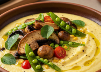 Faça em casa um creme de milho cheio de sabor que combina cogumelos e ora-pro-nóbis, segredo dos chefs