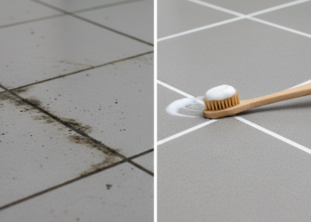 Misturinha com bicarbonato e água oxigenada viraliza nas redes por devolver o branco do rejunte encardido e apagar mofo em 15 minutos