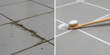 Misturinha com bicarbonato e água oxigenada viraliza nas redes por devolver o branco do rejunte encardido e apagar mofo em 15 minutos