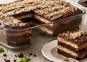 Duvidava totalmente, até ver esse bolo firme, cremoso e pronto sem encostar no forno