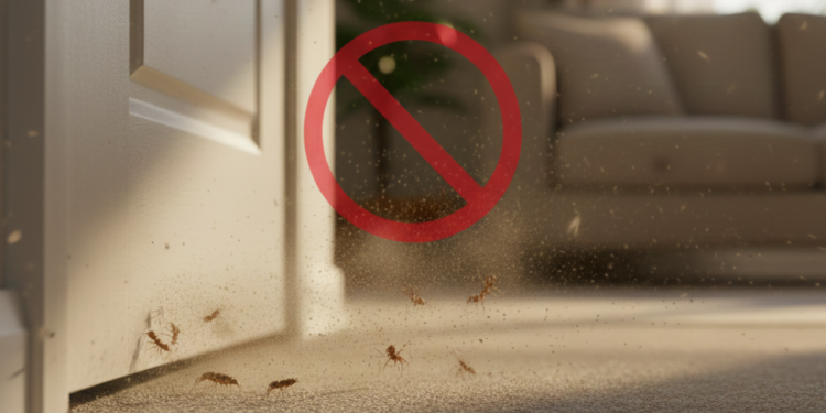 O veda porta ajuda a cortar poeira, vento e gasto de energia