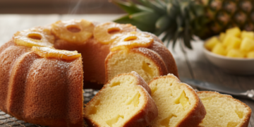 Abacaxi maduro transforma receita simples em bolo úmido e aromático para o lanche