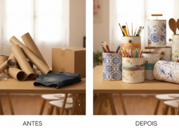 Transforme simples tubos de papelão em recipientes decorativos originais e funcionais