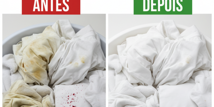 Acabe com manchas e o amarelado das roupas brancas