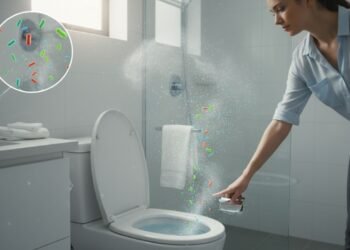 O perigo escondido ao puxar a descarga do banheiro com a tampa do vaso levantada