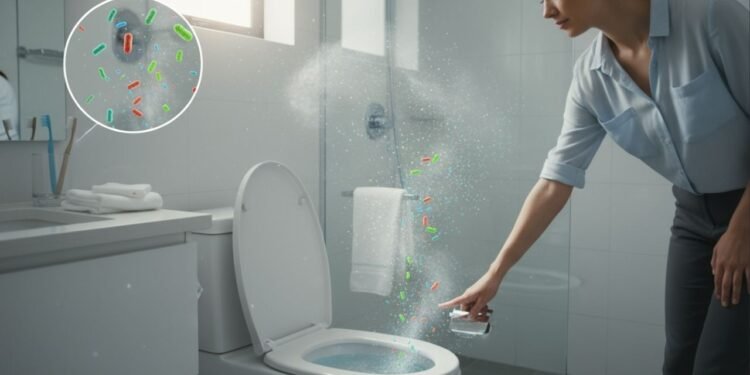 O perigo escondido ao puxar a descarga do banheiro com a tampa do vaso levantada